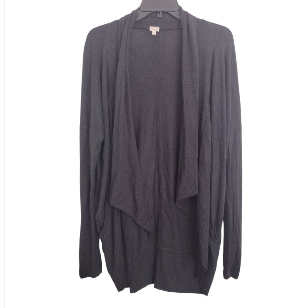 Aritzia Wilfred Charcoal Gray Open Front Sweater Wrap Size Medium